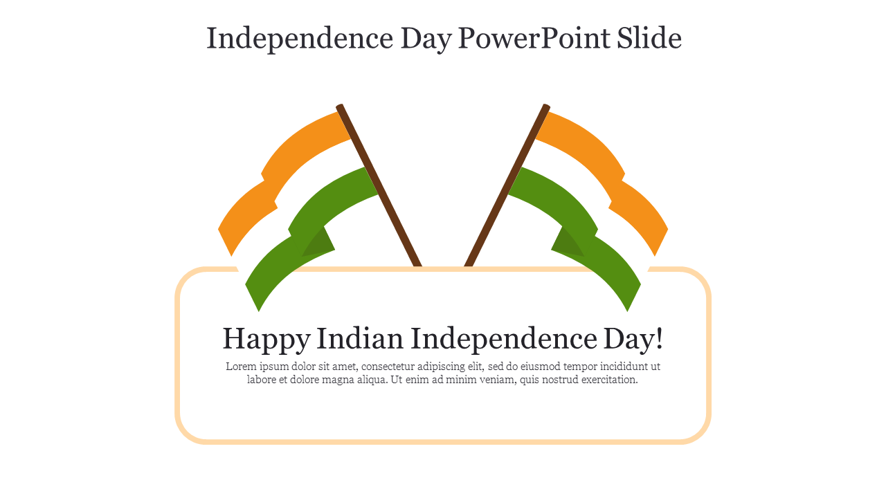 Independence Day PowerPoint Slide With Flag 